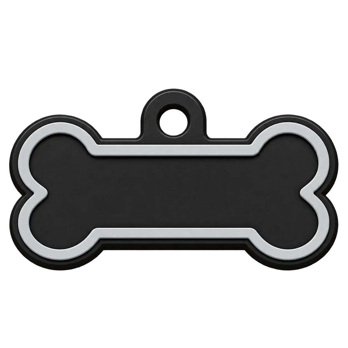 Médaille personnalisée PAW3D en forme d'os, couleur argentée