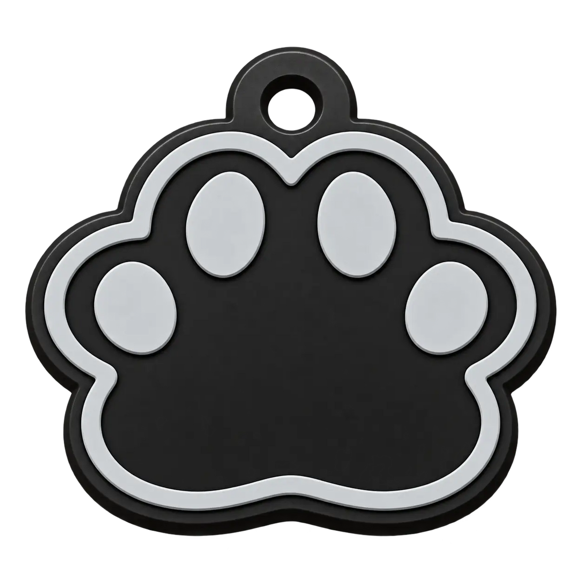 Médaille personnalisée PAW3D en forme de patte, couleur argentée